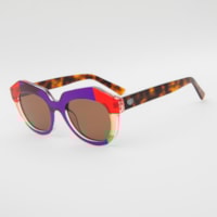 ROXO TRANSPARENTE lente Marrom