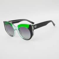 VERDE TRANSPARENTE lente Degradê Cinza