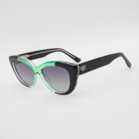 VERDE TRANSPARENTE lente Degradê Cinza