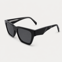 PRETO  haste TARTARUGA lente Cinza