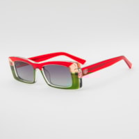 VERMELHO TRANSPARENTE  lente Degradê Cinza